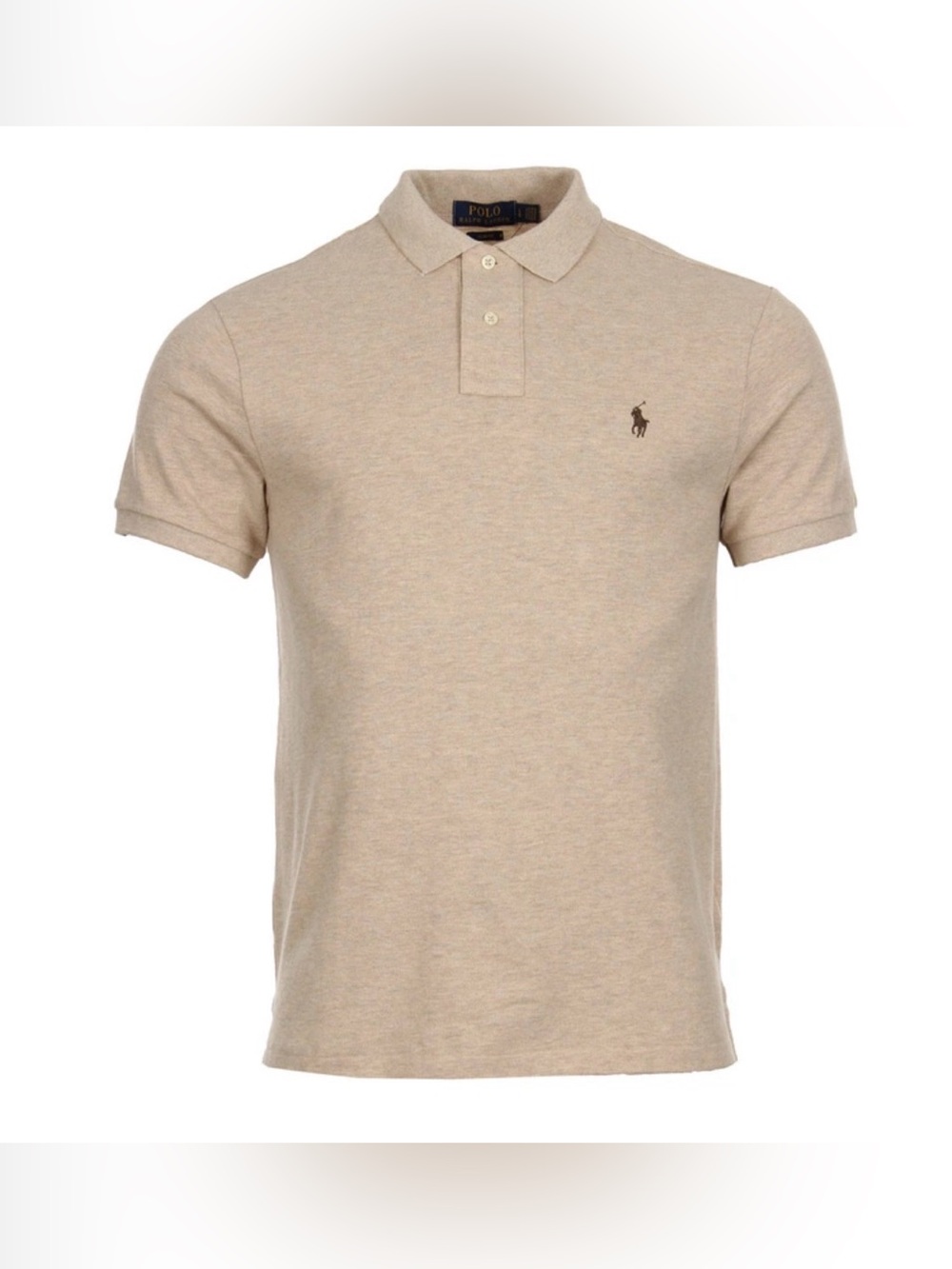 POLO Ralph Lauren Dune Tan Mesh Cotton Polo Shirt - Medium